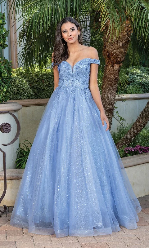 Off-Shoulder Prom Ball Gown with Corset Back Casual chic unclassified dresses