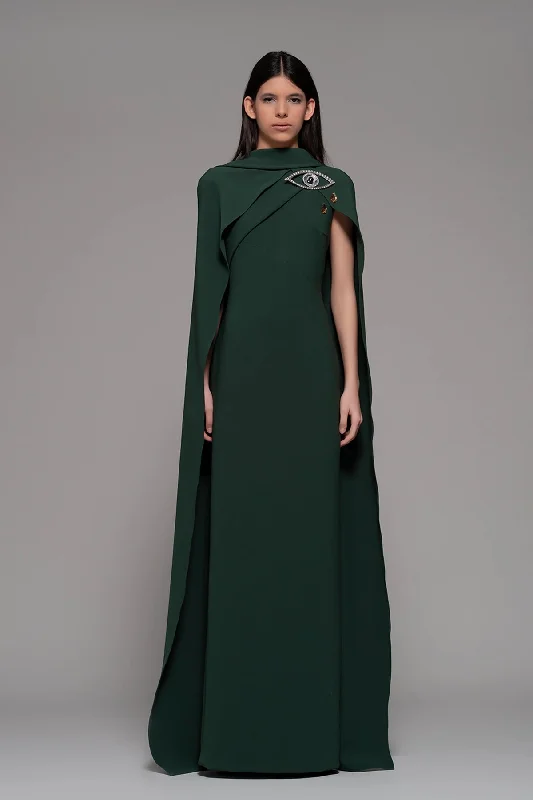 Draped cape column silhouette dress Holiday unclassified dresses