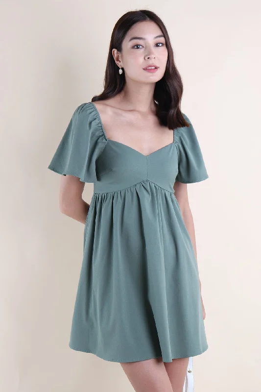 FIOERA FLUTTERS DRESS IN GREEN Spring unclassified dresses