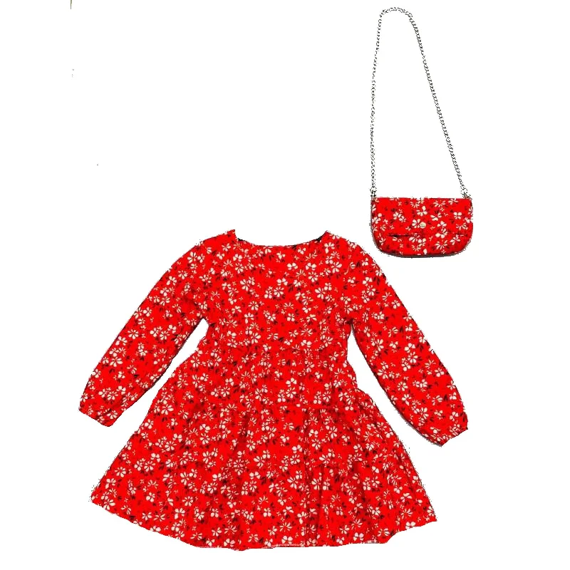 Girls Red Daisy Dress with Matching Bag Summer unclassified dresses