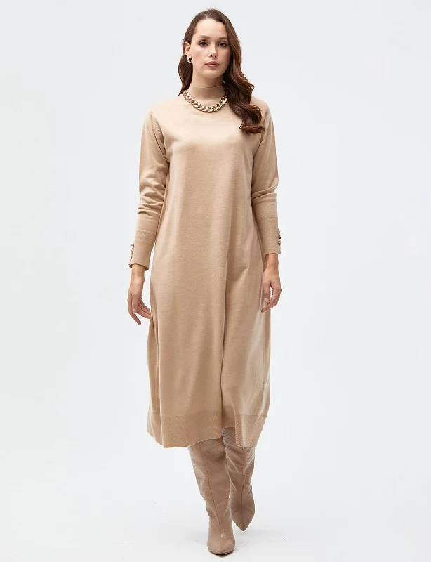 Half Turtleneck Knitwear Dress Stone Winter unclassified dresses