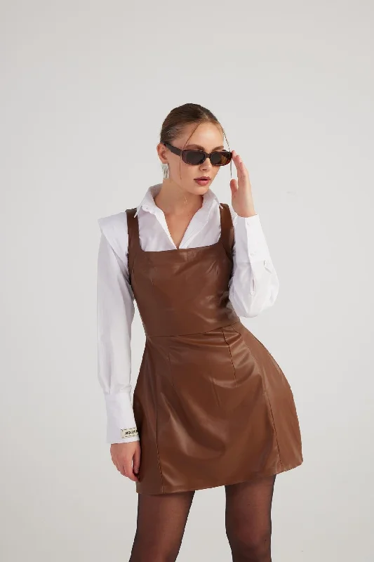 Larissa Dress Brown Halter unclassified dresses