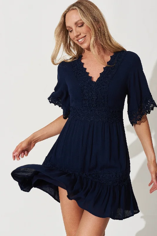 Macca Dress In Navy Bright color unclassified dresses