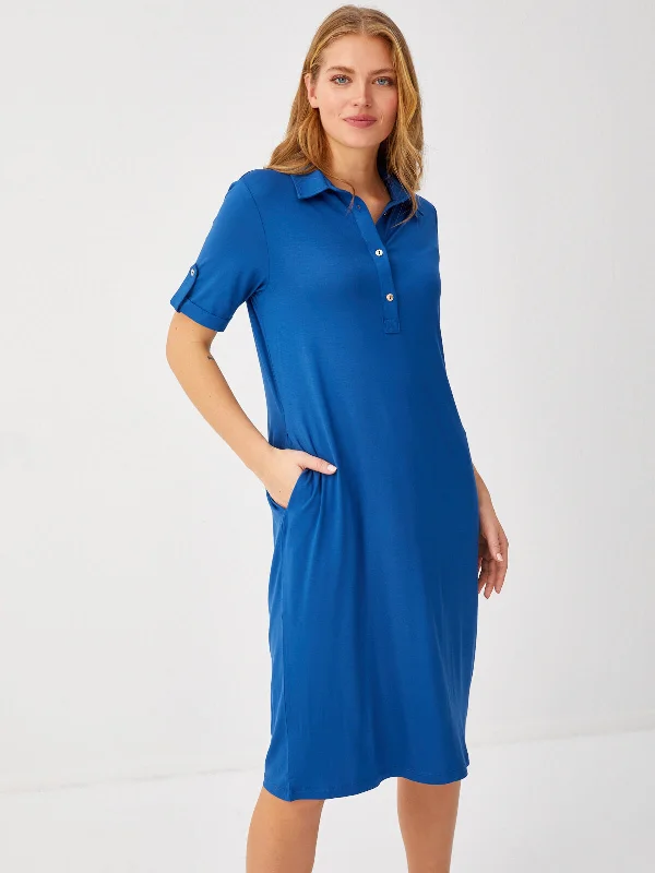 New Indigo Polo Neck Dress 68044 Vintage unclassified dresses