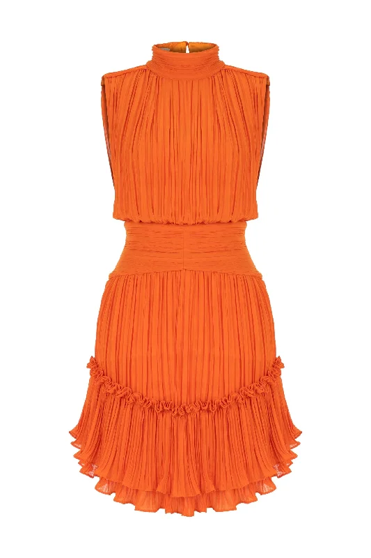 Orange New Stella Pleated Dress Budget-friendly unclassified dresses