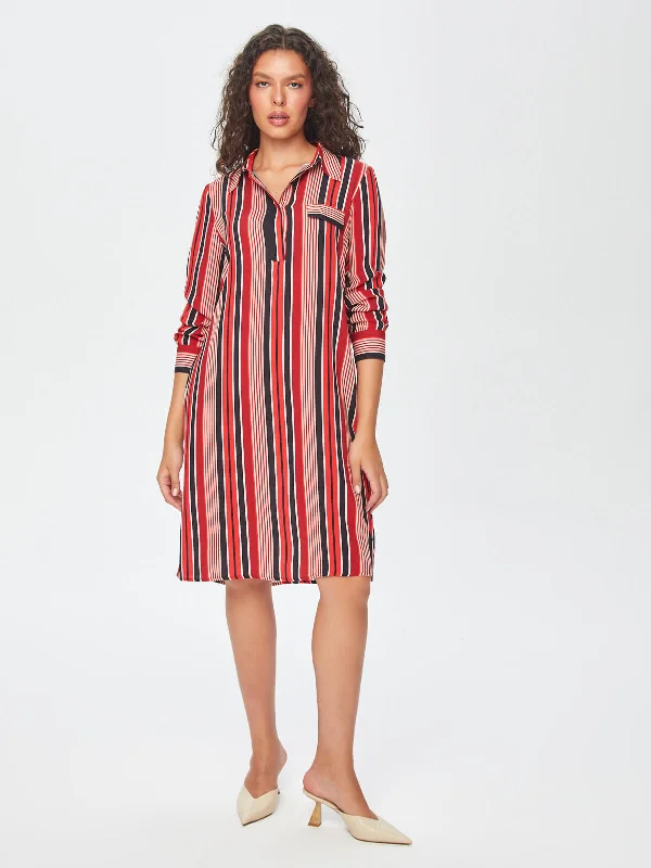 Red Striped Viscose Dress 69240 Summer unclassified dresses