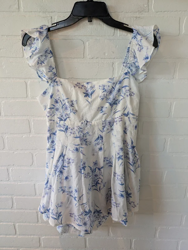 Romper By Altard State In Blue & White, Size: M Preppy unclassified dresses