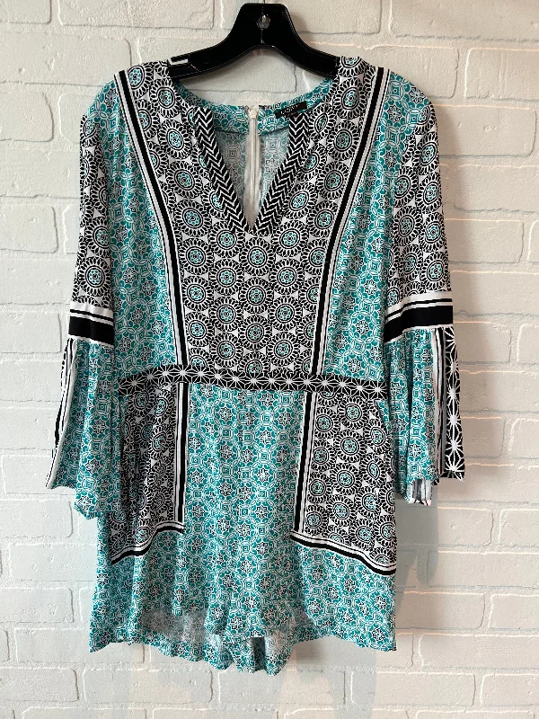 Romper By Loft In Black & Blue, Size: M Unique unclassified dresses