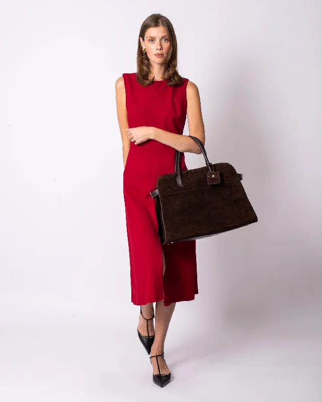 Round Neck Sleeveless Dress Red Flowy unclassified dresses