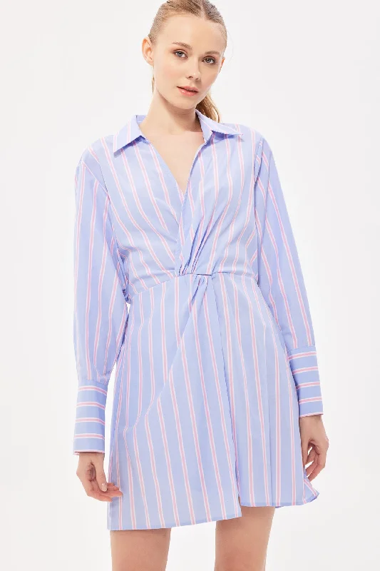 Striped Double-breasted Dress Popular unclassified dresses