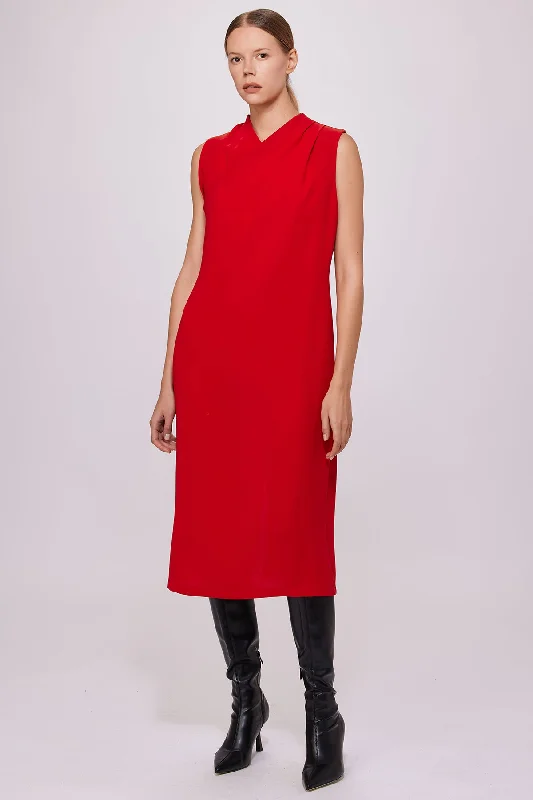 Wrap Sleeveless Dress Red Bright color unclassified dresses