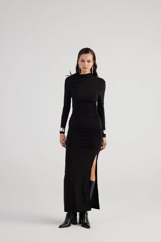 Yasmin Dress Black Ruffled unclassified dresses