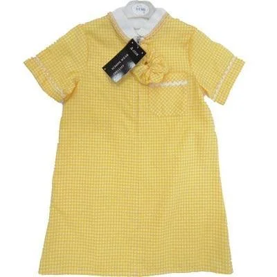 Yellow Gingham Dress with Hair Scrunchy Affordable unclassified dresses