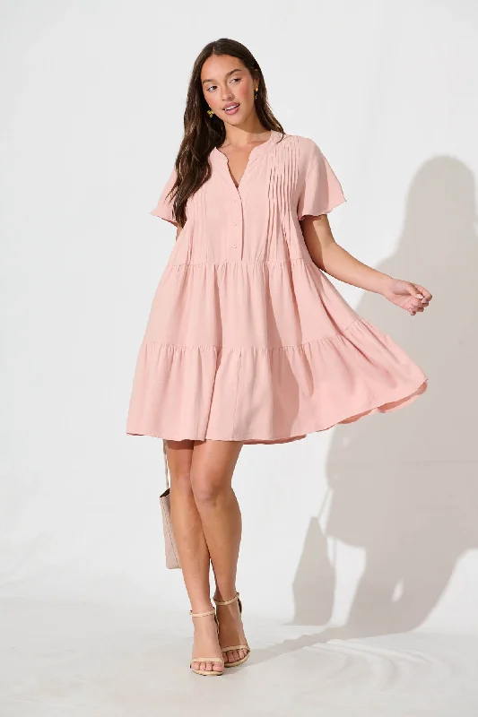 Your Love Smock Dress in Blush Linen Blend Backless unclassified dresses