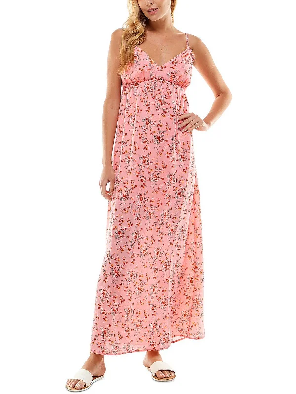 Juniors Womens Empire Floral Maxi Dress Soft Maxi Dress